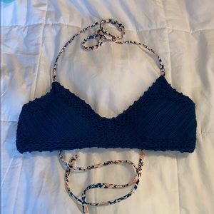 Xhilaration Knit Blue Bikini Top